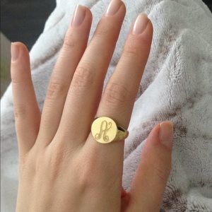 Baublebar Round Signet Ring - 'A' monogram